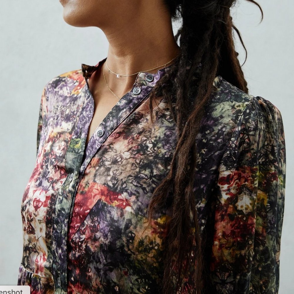 Twila Silk Midi Dress w/Pockets- Raquel Allegra